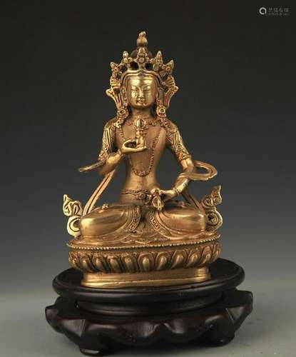 A FINE TIBETAN BUDDHISM BRONZE AJRASATTVA STATUE