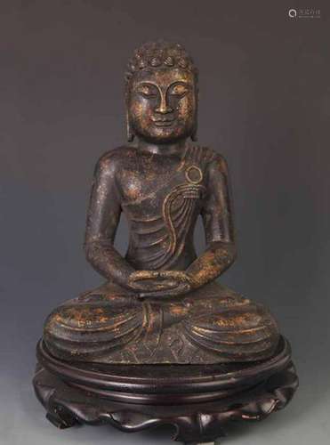 RARE FINE BRONZE TIBETAN SAKYAMUNI BUDDHA