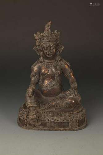 FINE GOD OF WEALTH CAST IRON A BUDDHA