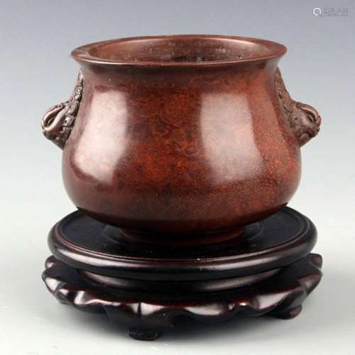 A FINELY MADE BRONZE GUI STYLE CENSER