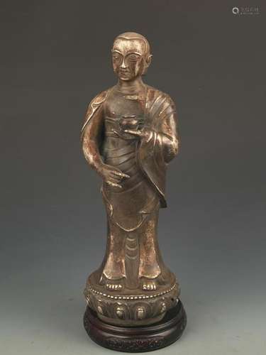 RARE SILVER COVERED VENERABLE RELIC STATUE