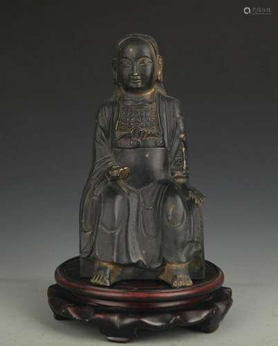 A BRONZE ZHEN WU EMPEROR STATUE