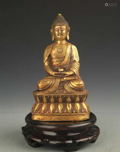 TIBETAN BUDDHISM BRONZE AMITABHA STATUE