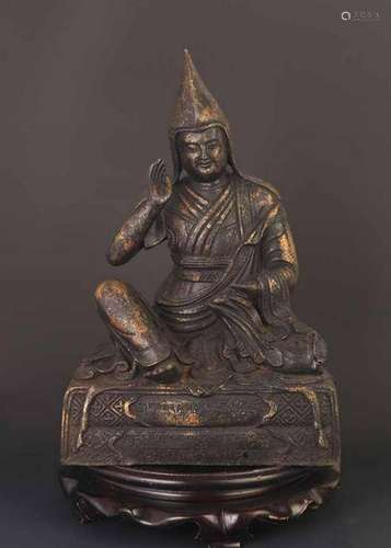 TIBETAN BRONZE KHEDRUP GELEK PELZANG, 1ST PANCHEN LAMA