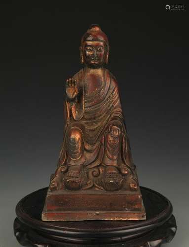 BRONZE GILT BUDDHA STATUE