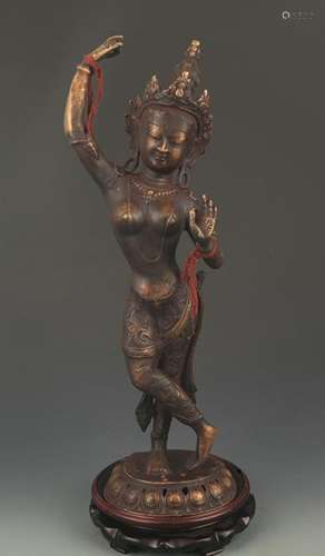 RARE BRONZE INDIAN AVALOKITESVARA GUAN YIN STATUE