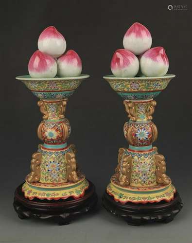 A ENAMEL COLOR GILT LONGEVITY PEACH DECORATION