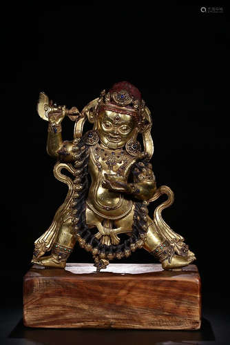 GILT BRONZE MAHAKALA ORNAMENT