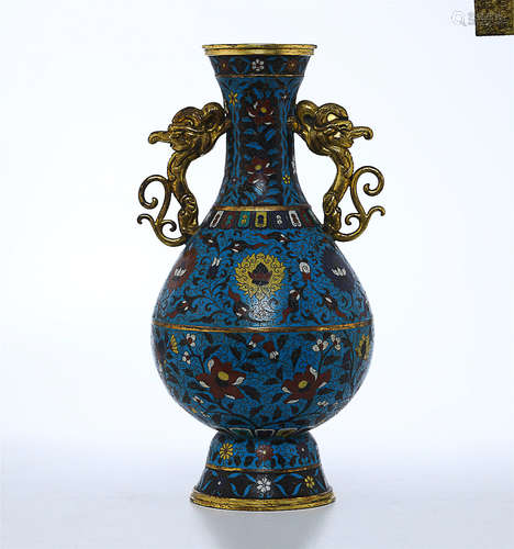 CLOISONNE DOUBLE-EAR VASE