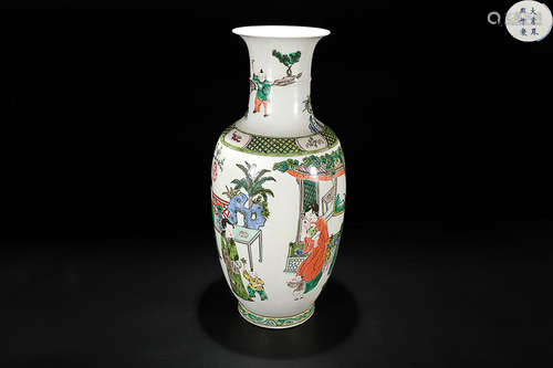 A WUCAI STORY VASE