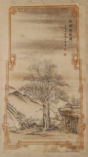 CHINESE SCROLL PAINTING OF MOUNTAIN VIEWS