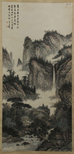 CHINESE SCROLL PAINTING OF MOUNTAIN VIEWS