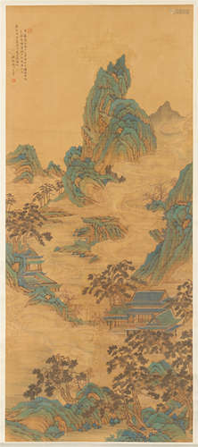 CHINESE SCROLL PAINTING OF MOUNTAIN VIEWS