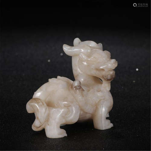 CHINESE ANCIENT JADE BEAST TABLE ITEM