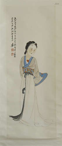 CHINESE SCROLL PAINTING OF BEAUTY