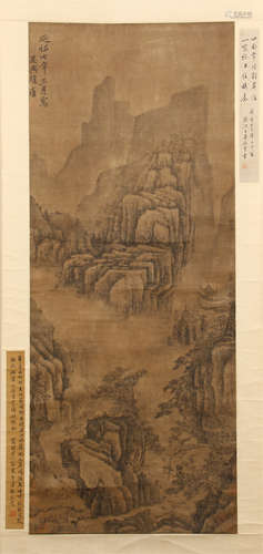 CHINESE SCROLL PAINTING OF MOUNTAIN VIEWS