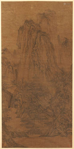 CHINESE SCROLL PAINTING OF MOUNTAIN VIEWS