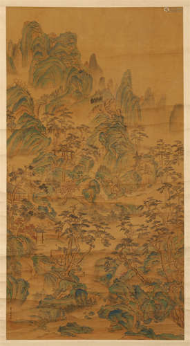 CHINESE SCROLL PAINTING OF MOUNTAIN VIEWS