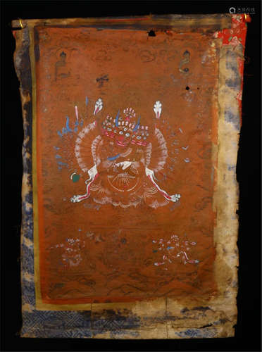 TIBETAN THANGKA OF SAMANTAKA