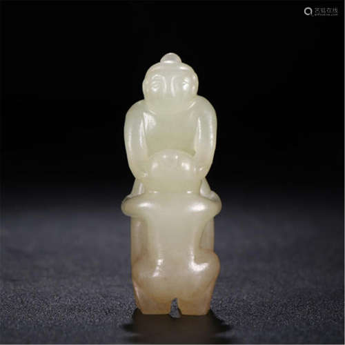 CHINESE WHITE JADE EROTIC TABLE ITEM