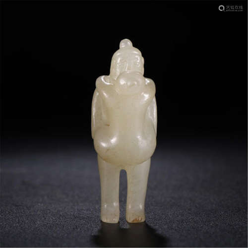 CHINESE WHITE JADE EROTIC TABLE ITEM