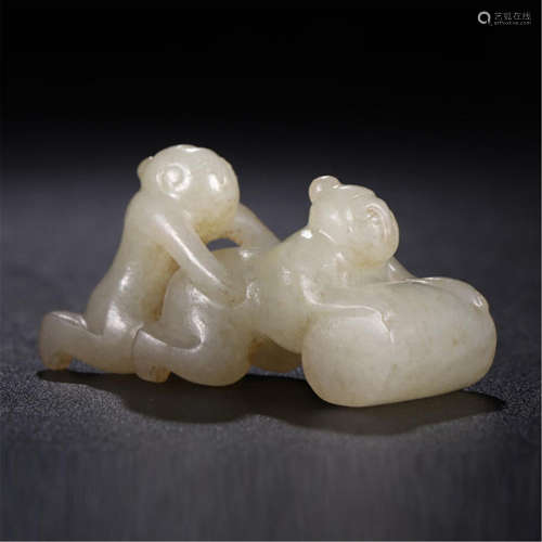 CHINESE WHITE JADE EROTIC TABLE ITEM