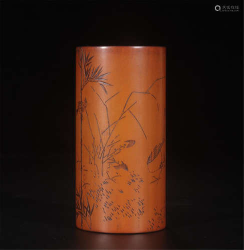 CHINESE BAMBOO BRUSH POT