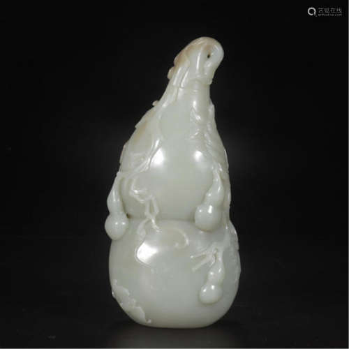 CHINESE WHITE JADE DOUBLE GOURD SNUFF BOTTLE