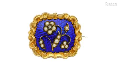 A late 19th century enamel, diamond and seed pearl