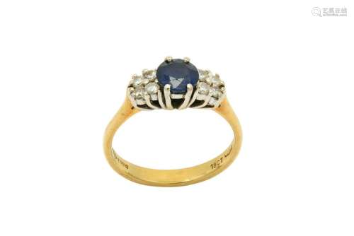 A sapphire and diamond ring