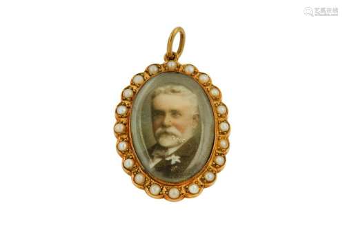 A portrait and pearl pendant