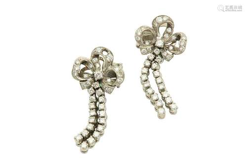 A pair of diamond earrings