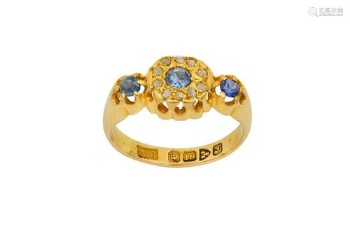 A sapphire and diamond dress ring, 1919-20