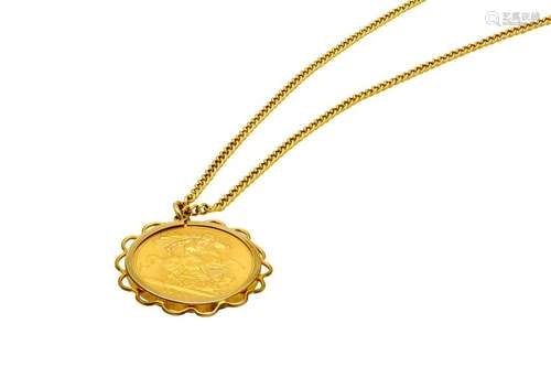 A sovereign pendant necklace