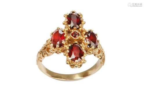 A garnet dress ring