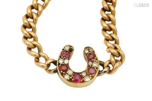 A ruby and diamond bracelet