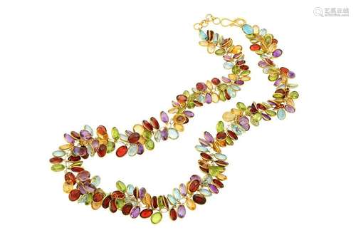 A multi-gem necklace