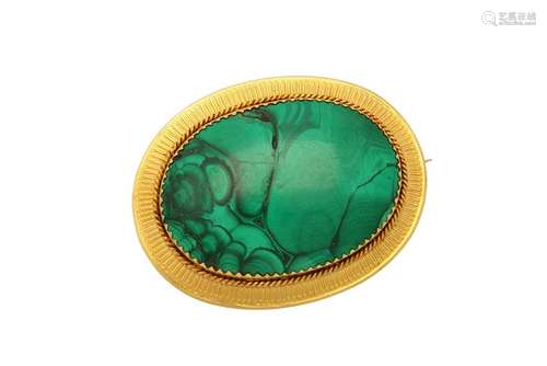 A malachite brooch