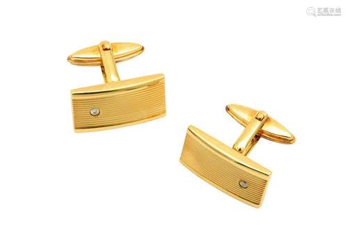 A pair of diamond-set cufflinks