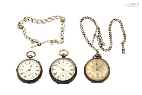 3 SILVER POCKET WATCHES