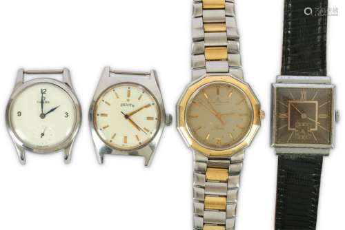 A collection of four vintage and later wristwatches,