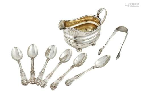 A mixed group of sterling silver including a George III