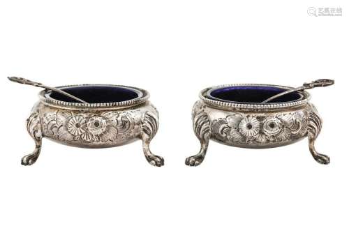 A pair of Victorian sterling silver salts, London 1869