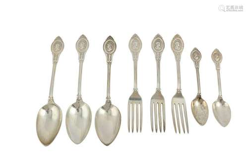 A group of late 19th century American sterling silver