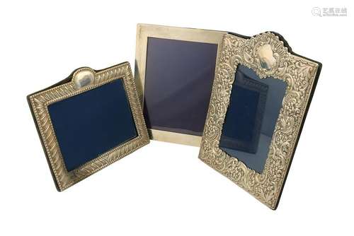 Three modern sterling silver mounted photograph frame,