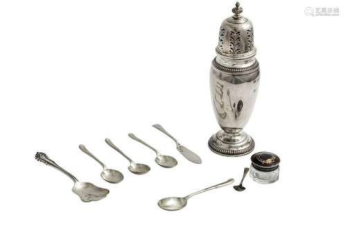 A George V sterling silver sugar caster, Birmingham