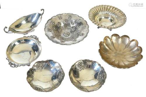 A mixed group of seven 20th century Greek silver bowls