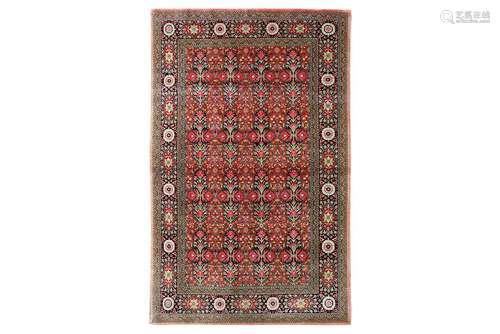 AN EXTREMELY FINE SILK QUM RUG, CENTRAL PERSIA