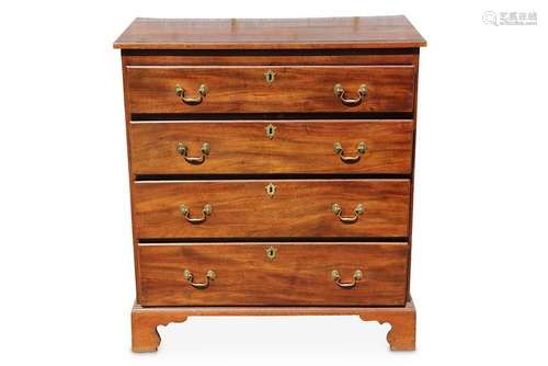 A Georgian mahogany chest of four graduated long