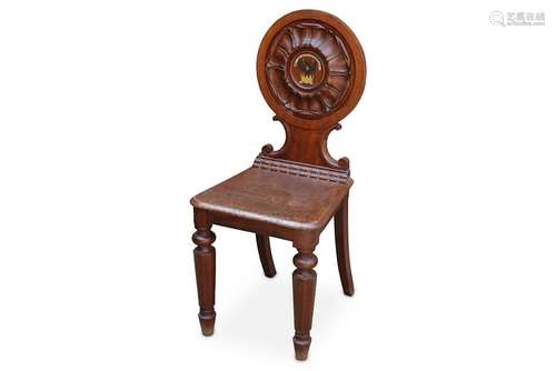 A Victorian mahogany hall chair